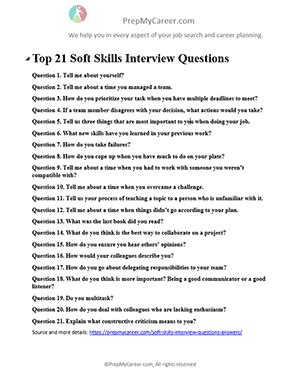 sample soft skills interview questions